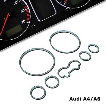 Хромированные кольца в приборную панель Audi A3 8L, A4 B5, A6 C5 839309 
