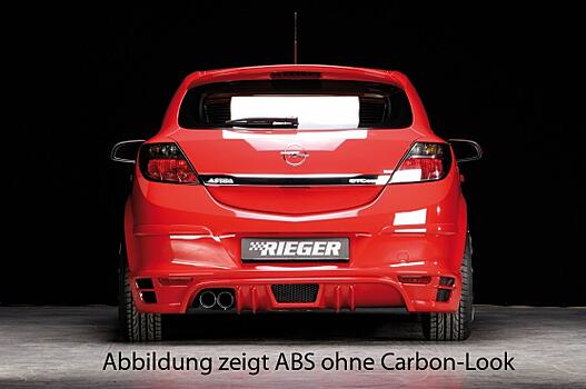 Юбка заднего бампера Opel Astra H GTC под выхлоп слева Carbon-Look 00099320 
