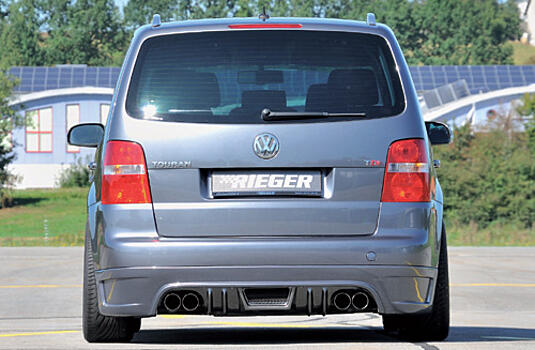 Юбка заднего бампера VW Touran 1T 03-06 Carbon-Look RIEGER 00099766 