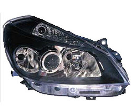 Фара правая (под корректор) с линзой (черный хаузинг) RENAULT CLIO 06- RNCLI06-001B-R 7701061076