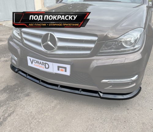 Сплиттер переднего бампера Mercedes C W204 AMG-line рест. - под покраску артикул MBС-204-AMGLINE-FL-FS1P  Vonard customs | by vonard-tuning