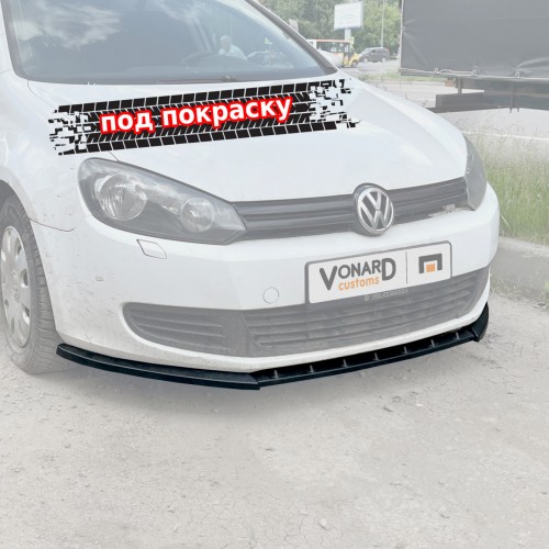 Сплиттер переднего бампера VW Golf 6 - под покраску VWG6-FS1P 