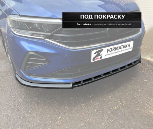 Сплиттер переднего бампера VW Polo 6 liftback - под покраску