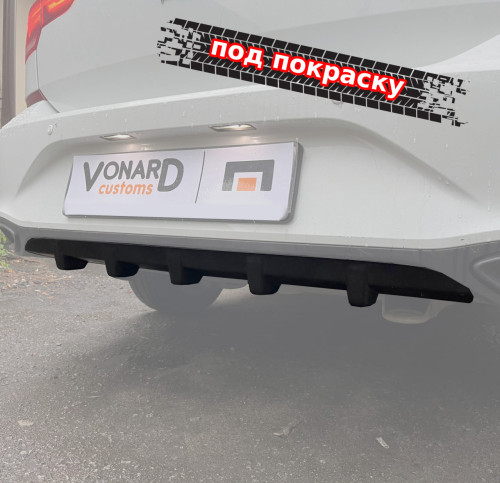 Диффузор накладка заднего бампера VW Polo 6 liftback - под покраску артикул VWPO-6-DIF1P  Vonard customs | by vonard-tuning