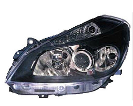 Фара левая (под корректор) с линзой (черный хаузинг) RENAULT CLIO 06- RNCLI06-001B-L 7701061075