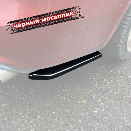 Сплиттеры заднего бампера Audi A4 B8 стандарт рест. - черный металлик