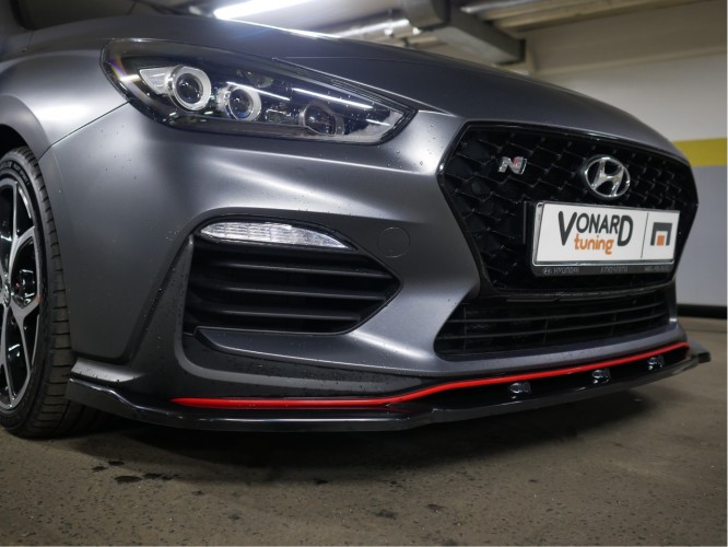 Сплиттер переднего бампера Hyundai I30N - чёрный металлик