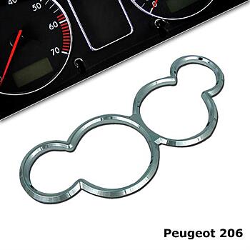 Хромированные кольца приборной панели Peugeot 206 839308 