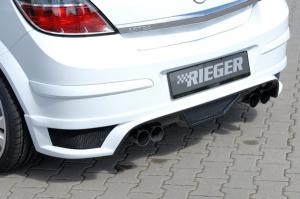 Губа в задний бампер Opel Astra H + OPC 03.04- RIEGER Carbon-Look 00099334 