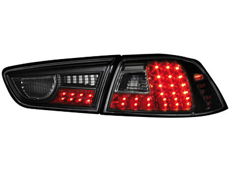 Задние фонари на Mitsubishi Lancer 08+  черные, диодные LED RM03LB 