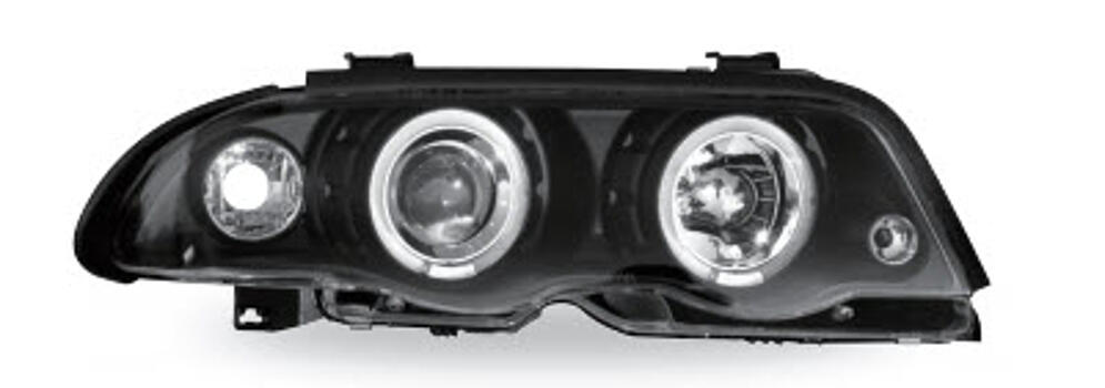 Фары передние (ангельские глазки) черные BMW E46 (седан и универсал) 98-01 BME4698-008B-N 63128380175+63128380176+63136902769+63136902770