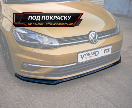 Сплиттер переднего бампера VW Golf 7 рест. - под покраску