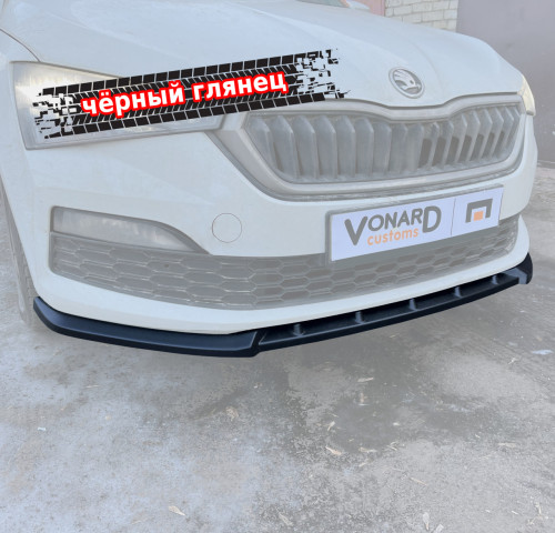 Сплиттер переднего бампера Skoda Rapid 2 V2 SRA-2-FS2G 