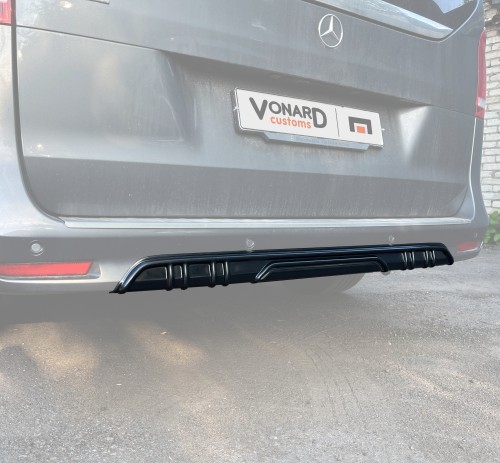 Накладка на задний бампер в виде диффузора для Mercedes V W447 AMG-line FL - текстура артикул MBV-W447-AMGLINE-FL1-DIF1T  Vonard customs | by vonard-tuning