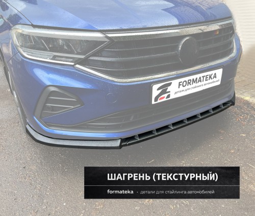 Сплиттер под передний бампер для VW Polo 6 liftback - текстурная