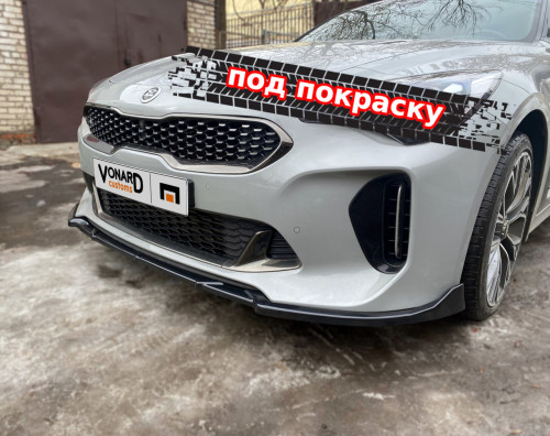 Сплиттер переднего бампера KIA Stinger GT 1 (агрессивный) (под покраску) KIS-GT-FS2P 