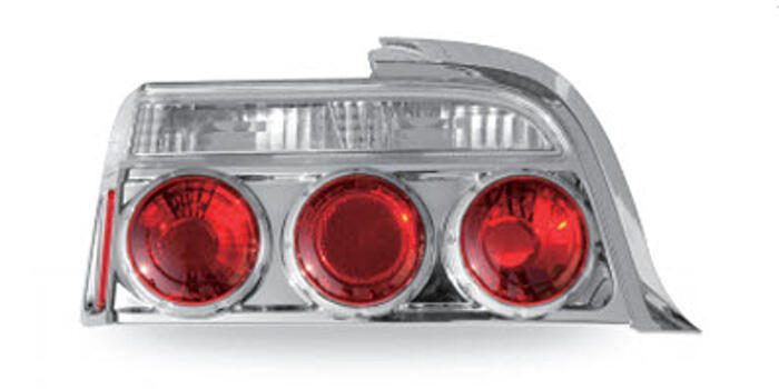Задние фонари внешние (КОМПЛЕКТ) (для кузова седан) красные хромированные BMW E36 91-98 BME3691-74AH-N 63219403101+63219403099