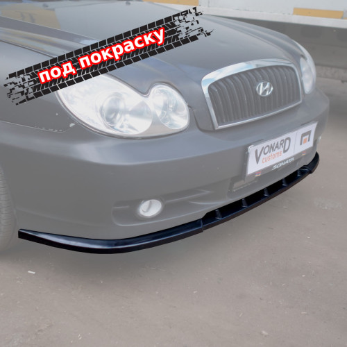 Сплиттер переднего бампера Hyundai Sonata 4 EF рест V2 - под покраску HYSO-4F-FS2P 