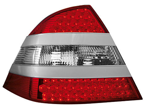 Задние фонари на Mercedes Benz W220 S-class 98-05  серебро,  диодные LED RMB08LS 