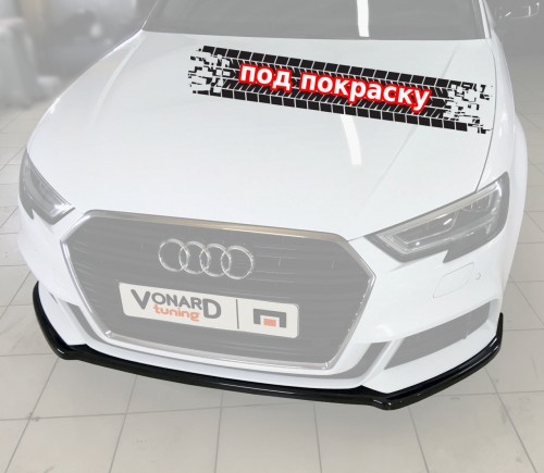 Сплиттер переднего бампера Audi A3 8V S-Line рест. - под покраску AA33F-SLINE-FS1P 