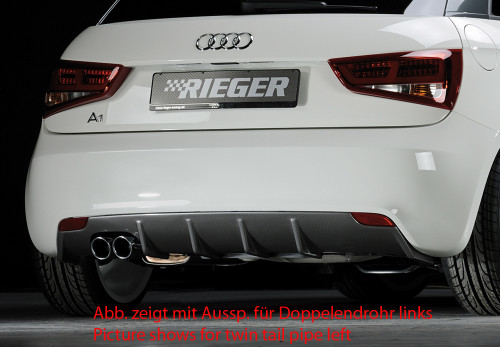 Диффузор заднего бампера Audi A1 (8X) дорестайл (2x76mm)) 00099875 