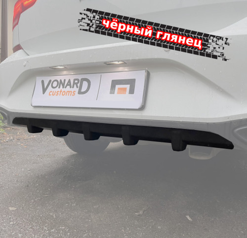 Диффузор накладка заднего бампера VW Polo 6 liftback артикул VWPO-6-DIF1G  Vonard customs | by vonard-tuning