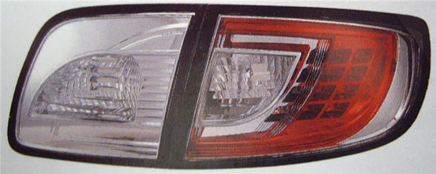 Фонари задние (4шт) тюнинг (для кузова седан) прозрач, с диодами красный хаузинг ХРОМ MAZDA 3 04- MZX0304-760-N 