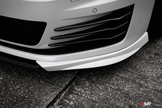 Юбка, накладка на передний бампер VW Golf Mk7 GTI центральная Var. -S (карбон) FCS GT7 DF-S  middle lip carbon  