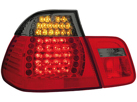 Задние фонари на BMW E46 4D 98-01 красные/черные, диодные LED  и диодным поворотником RB21LRB / 1214897 / BME4698-765RT-N BM102-BEDE4-E