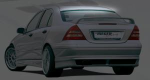 Спойлер накладка на заднее стекло Mercedes C-Class W203 седан Carbon-Look RIEGER 00099209 
