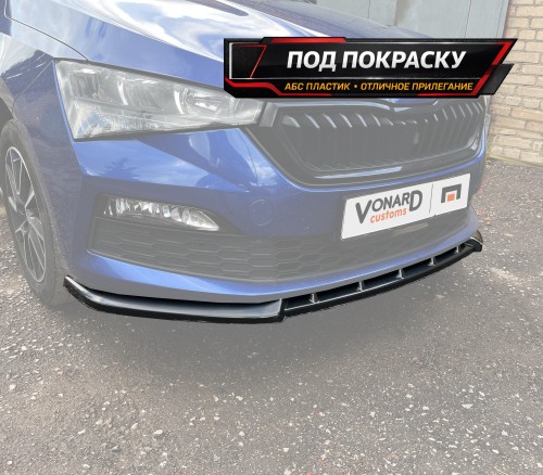 Сплиттер переднего бампера Skoda Rapid 2 V2 (острый) - под покраску артикул SRA-2-FS2P Vonard customs | by vonard-tuning