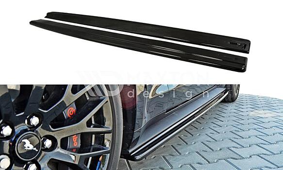 Накладки на пороги на Ford Mustang MK6 GT артикул FO-MU-6-GT-SD1  Maxton Design | by vonard-tuning