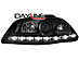 Фары передние на Seat Ibiza 6L 03-08 черные, с дневной диодной полоской SWSI05GXB  -- Фотография  №1 | by vonard-tuning