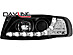 Фары передние на Seat Ibiza 6K 93-00 черные, с дневной диодной полоской и диодным поворотником SWSI03GXBL  -- Фотография  №1 | by vonard-tuning